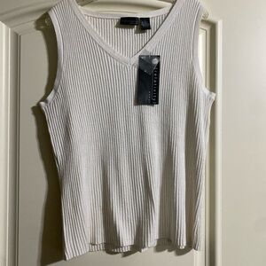 Relativity Woman’s Cream Ribbed Tank Top